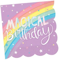 Magical Rainbow Birthday Napkins Beverage 16CT