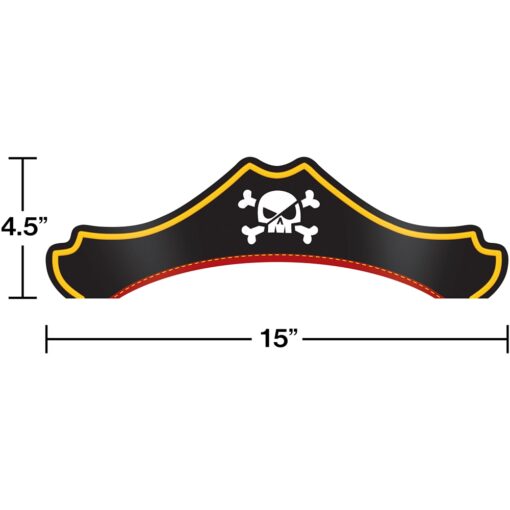 Pirate Treasure Paper Hats 8Ct