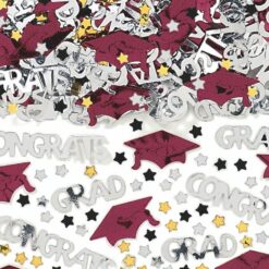 Burgundy Grad Confetti Embossed 2.5oz