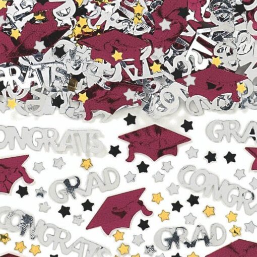 Burgundy Grad Confetti Embossed 2.5Oz