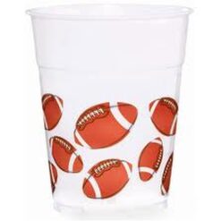Football Fan Cups Printed Plastic 16oz 8CT