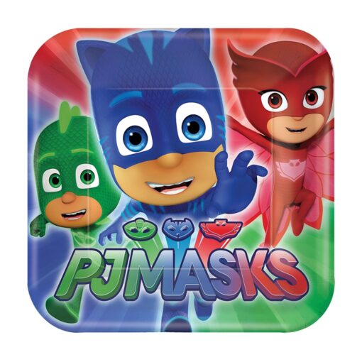 Pj Masks Plates Square 7&Quot; 8Ct