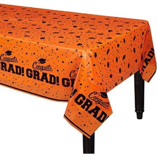 Orange School Colors Tablecover Plastic