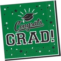 Green Grad Napkins Lunch 36CT
