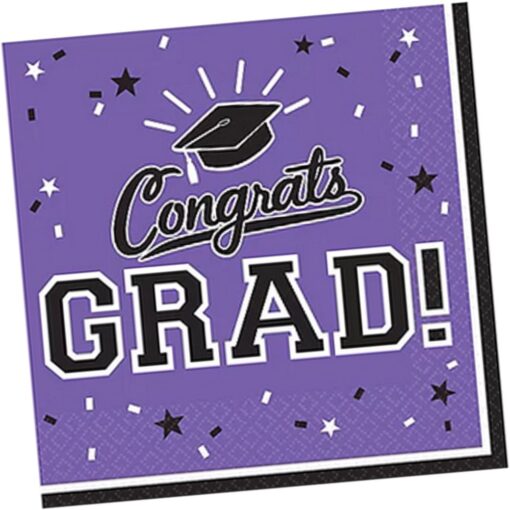 Purple Grad Napkins Lunch 36Ct