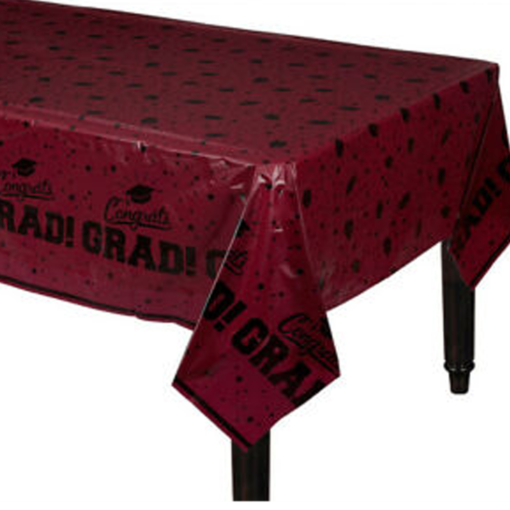 Burgundy Grad Tablecover Plastic