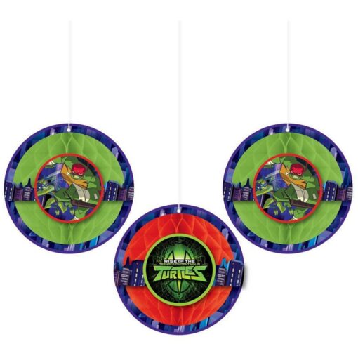 Rise Of The Teenage Mutant Ninja Turtles Honeycomb Hanging Decor 3Pcs