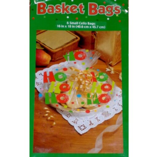 Basket/Plate Christmas Cello Bag Sm 6Ct