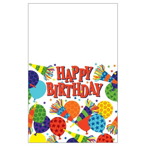 Birthday Horns Table Cover Plastic 54X84