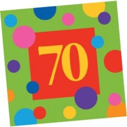 Birthday Stripe 70th Napkins Lunch 16CT