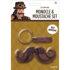 Steampunk Monocle & Moustache Set