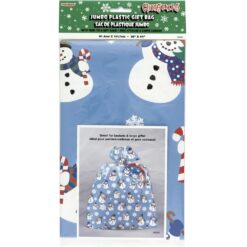 Snowman Plastic Jumbo Giftbg 36"x44"