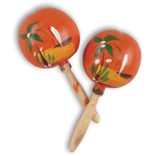 Maracas, Wood Handpainted 1-Pair