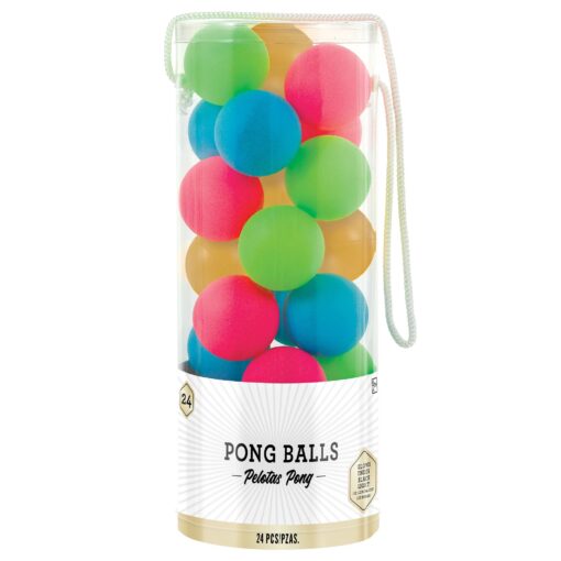 Ping Pong Balls Neon Astd 24Ct