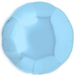 18" RND Shiny Baby Blue Foil Balloon