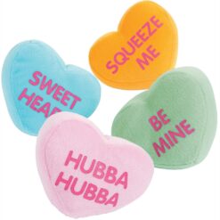 Valentines Stuffed Conversation Hearts ~4" Astd