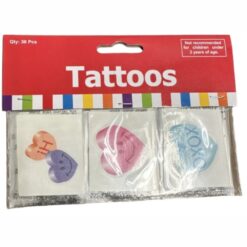 Glitter Conversation Heart Temporary Tattoos. Safe and Non-toxic.