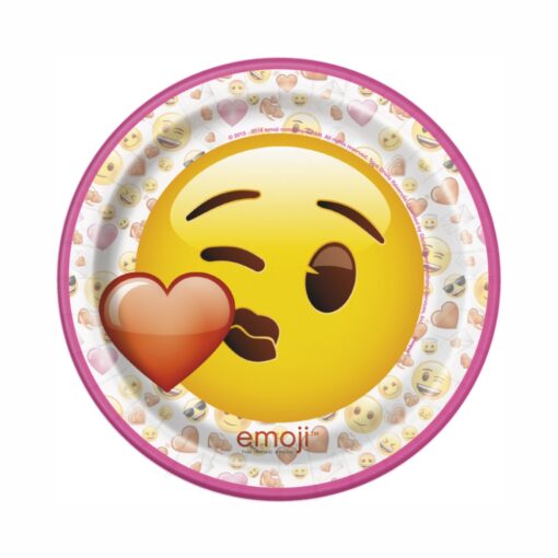 Emoji Valentines Plates Rnd 7&Quot; 8Ct