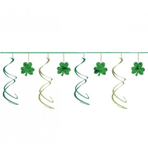 Shamrock Foil Swirl Garland 12Ft