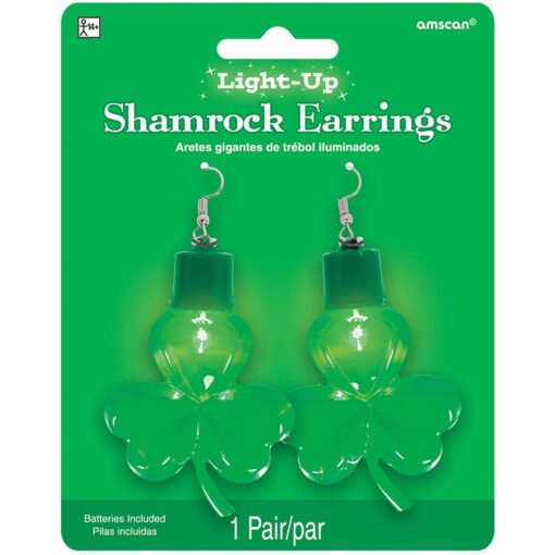 Light Up Jumbo Shamrock Earrings