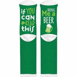 Bring Me A Beer Green Crew Socks