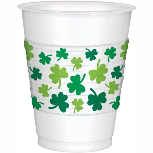 Shamrocks Plastic Cups 16Oz 25Ct