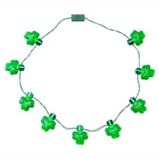 Lucky Flashing Lighted Jumbo Shamrock Necklace