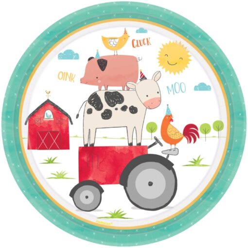 Barnyard Birthday Plates 10.5&Quot; 8Ct