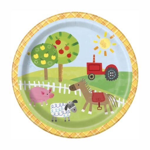 Farm Party Plates 7&Quot; 8Ct