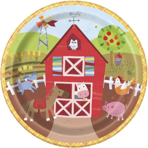 Farm Party Plates 9&Quot; 8Ct