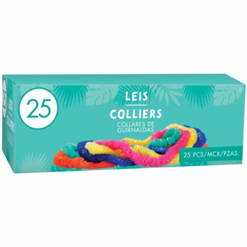 Assorted Poly Leis, Box Of 25