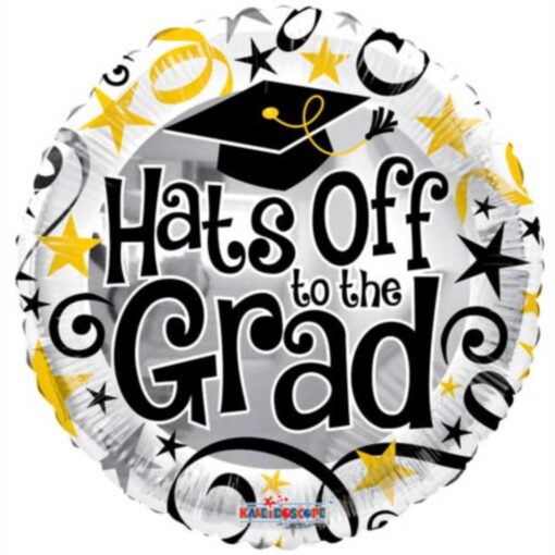 18&Quot; Rnd Hats Off To The Grad Foil Blln