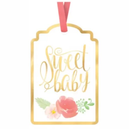 Floral Baby Girl Favor Tags 25Ct