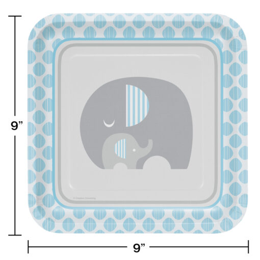 Little Peanut Blue Plates Sqr 9&Quot; 8Ct