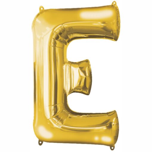 34&Quot; Shp Letter E Gold Foil Balloon