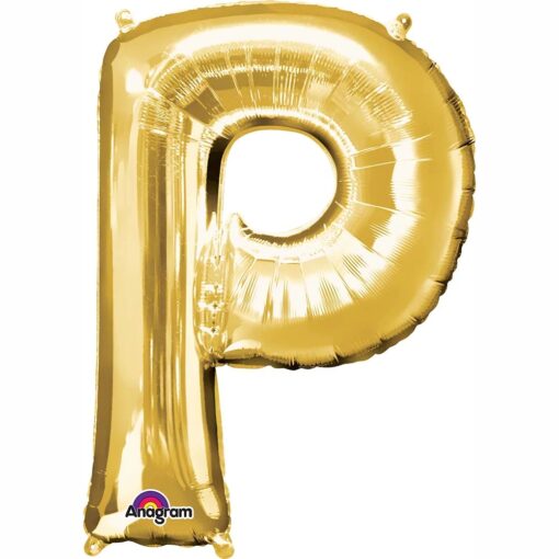 34&Quot; Shp Letter P Gold Foil Balloon