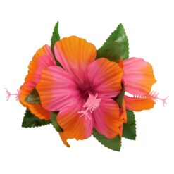 Hibiscus Barrette Pink 4in