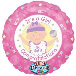 28" Its A Girl Sing-A-Tune Foil Balloon