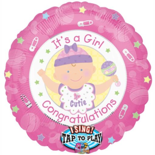 28&Quot; Its A Girl Sing-A-Tune Foil Balloon