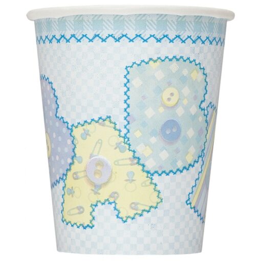 Baby Blue Stitching Cups 9Oz 8Ct