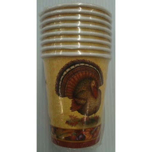 Festive Turkey Cups Hot/Cold 9Oz 8Ct