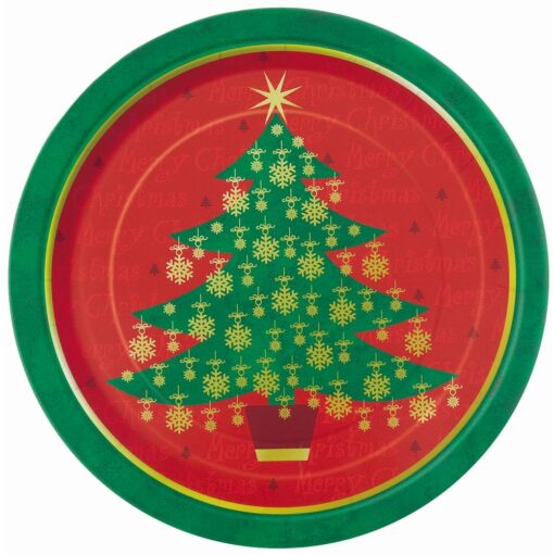 Golden Christmas Plates 9&Quot; 8Ct