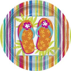 Flip Flop Fun Plates 9" 8CT