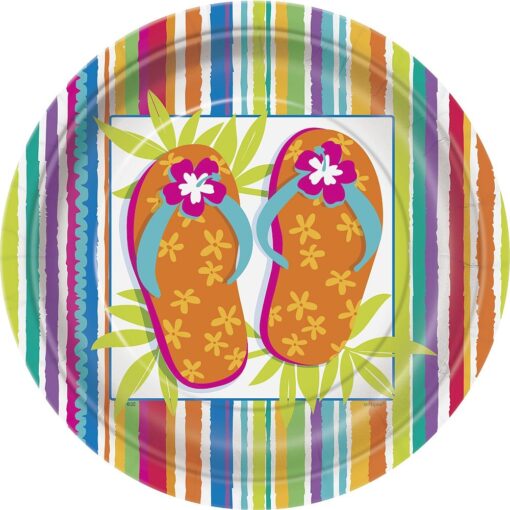 Flip Flop Fun Plates 9&Quot; 8Ct