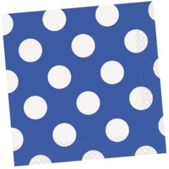 Royal Blue Dots Napkins Beverage 16CT