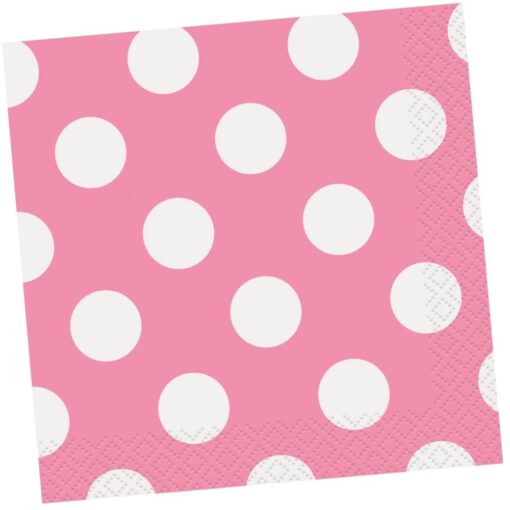 Hot Pink Dots Napkins Beverage 16Ct