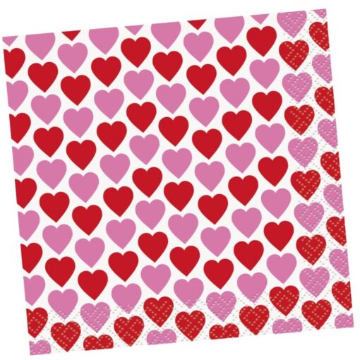 Valentine Hearts Napkins Bvg 16Ct