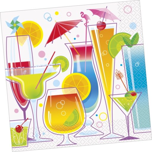 Summer Cocktail Napkins Lunch 16Ct