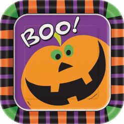 Pumpkin Boo Plates Paper SQR 9" 8CT
