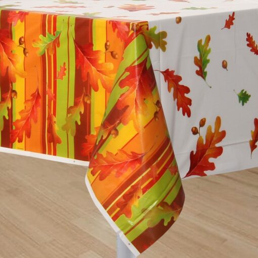 Acorn Stripe Tablecover Plastic 54X108